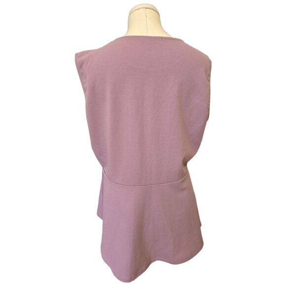 Womens Lilac Purple Sleeves Top Peplum Button Plus Size Cute Pastel Girly - Picture 6 of 8